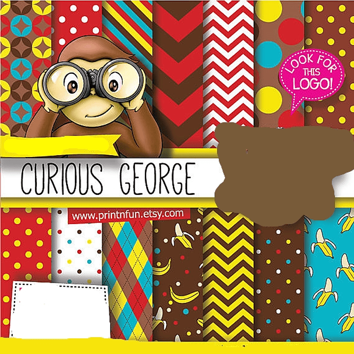 Kit Digitais Papeis George Macaquinho Curioso  1