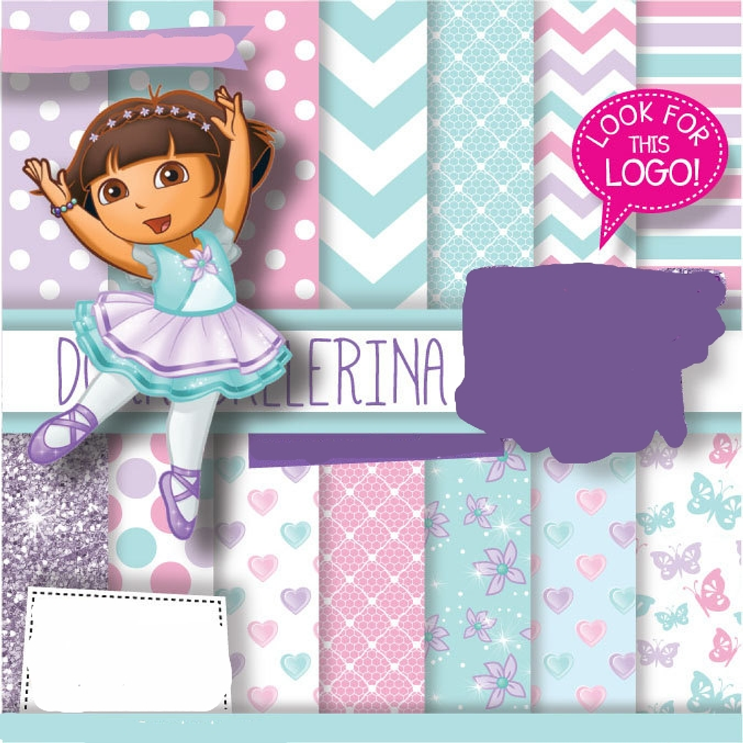 Kit Digital Papeis Dora Bailarina  1