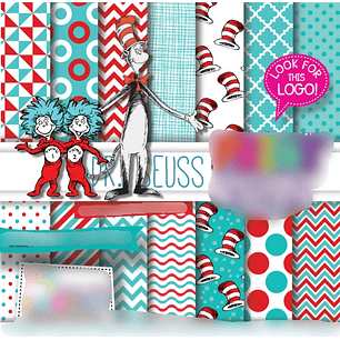 Kit Digital Papeis Dr Seuss