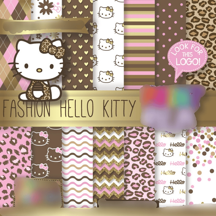 Kit Digital Papeis Hello Kitty 1
