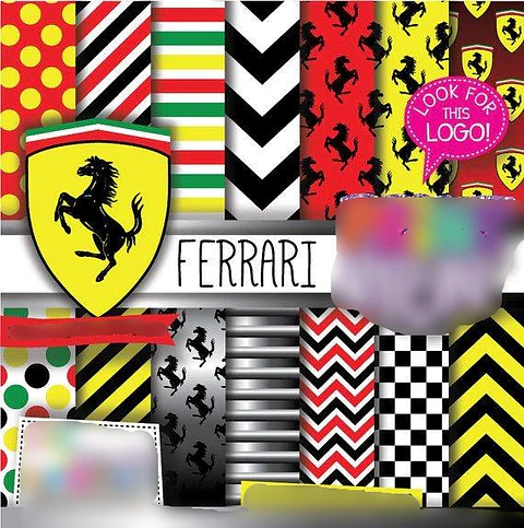 Kit Digital Papeis Ferrari 