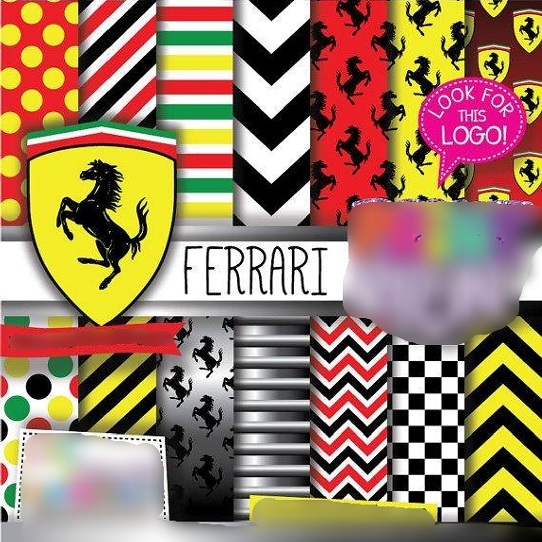 Kit Digital Papeis Ferrari  1