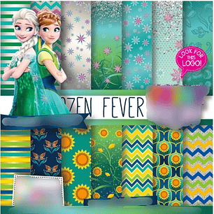Kit Digital Papeis Frozen 