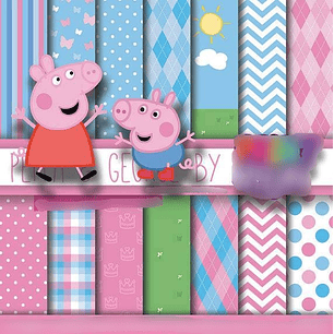 Kit Digital Papeis George e Peppa
