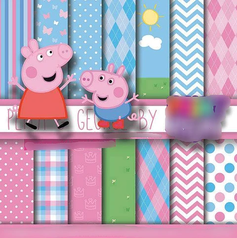 Kit Digital Papeis George e Peppa