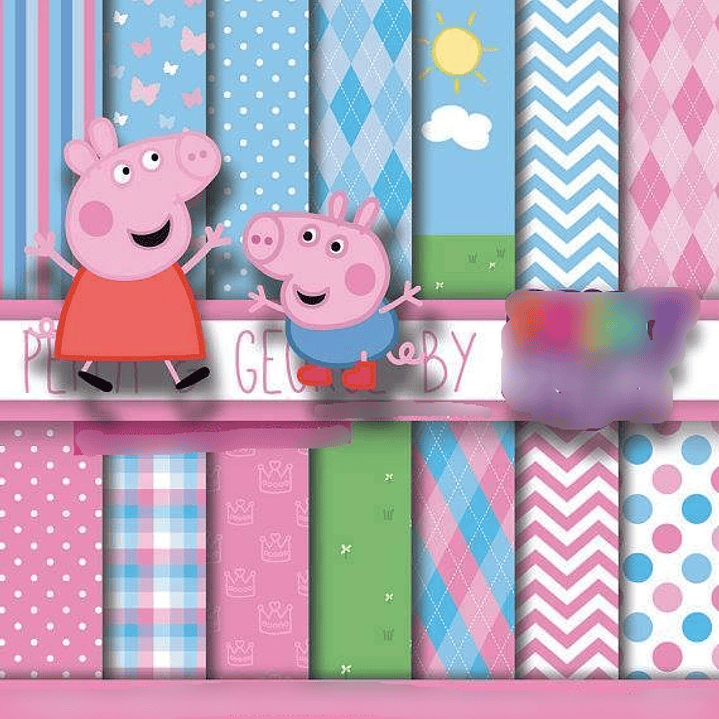 Kit Digital Papeis George e Peppa 1