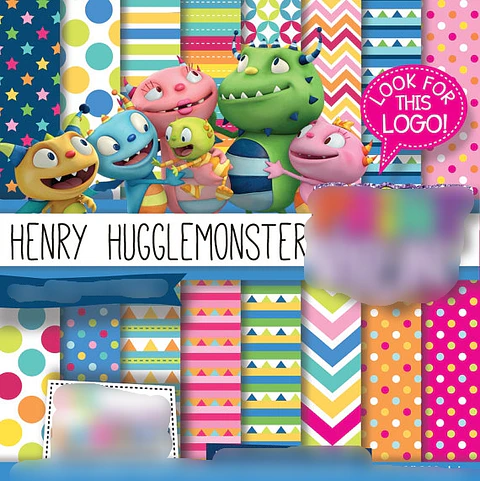 Kit Digital Papeis Henry Huggle Monster