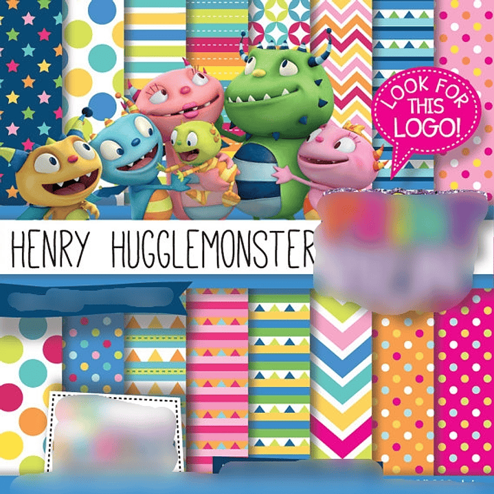 Kit Digital Papeis Henry Huggle Monster 1