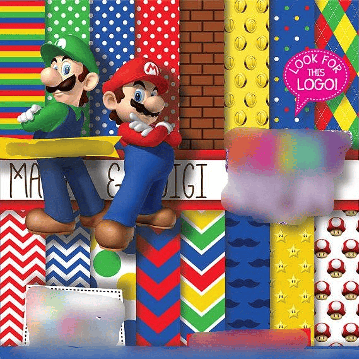 Kit Digital Papeis Mario E Luiggi 1