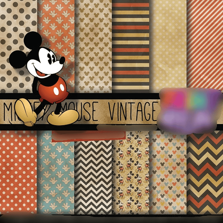 Kit Digital Papeis Mickey  1