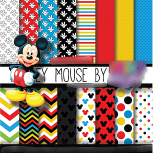Kit Digital Papeis Mickey Mouse