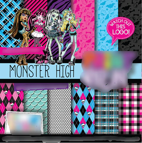 Kit Digital Papeis Monster High 