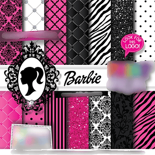 Kit Digital Papeis Barbie 