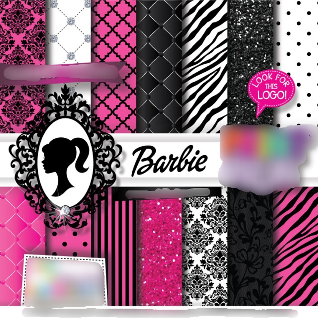 Kit Digital Papeis Barbie  1