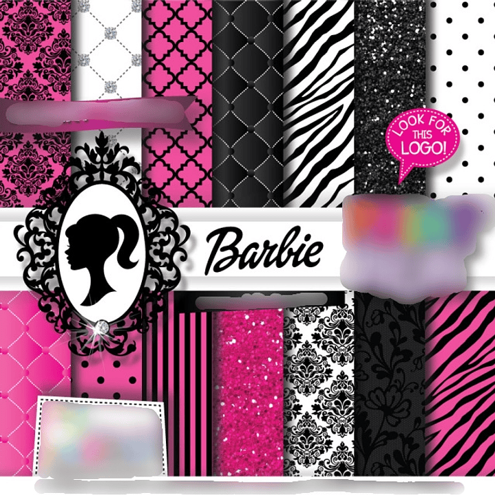 Kit Digital Papeis Barbie  1