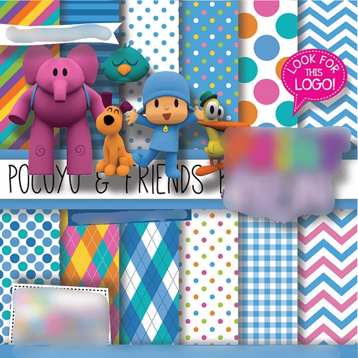Kit Digital Papeis Pocoyo  1