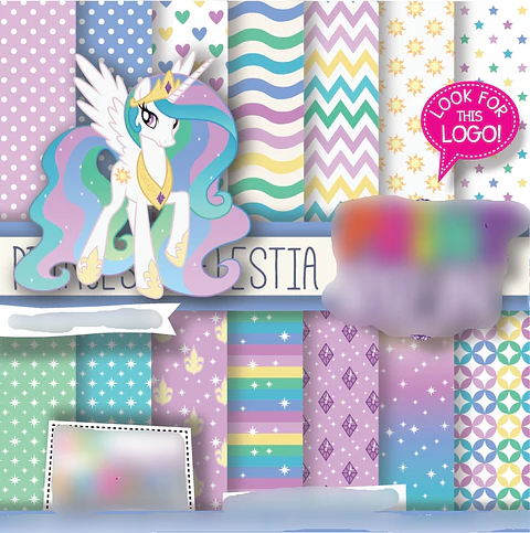 Kit Digital Papeis Princesa Celestia Unicornio 