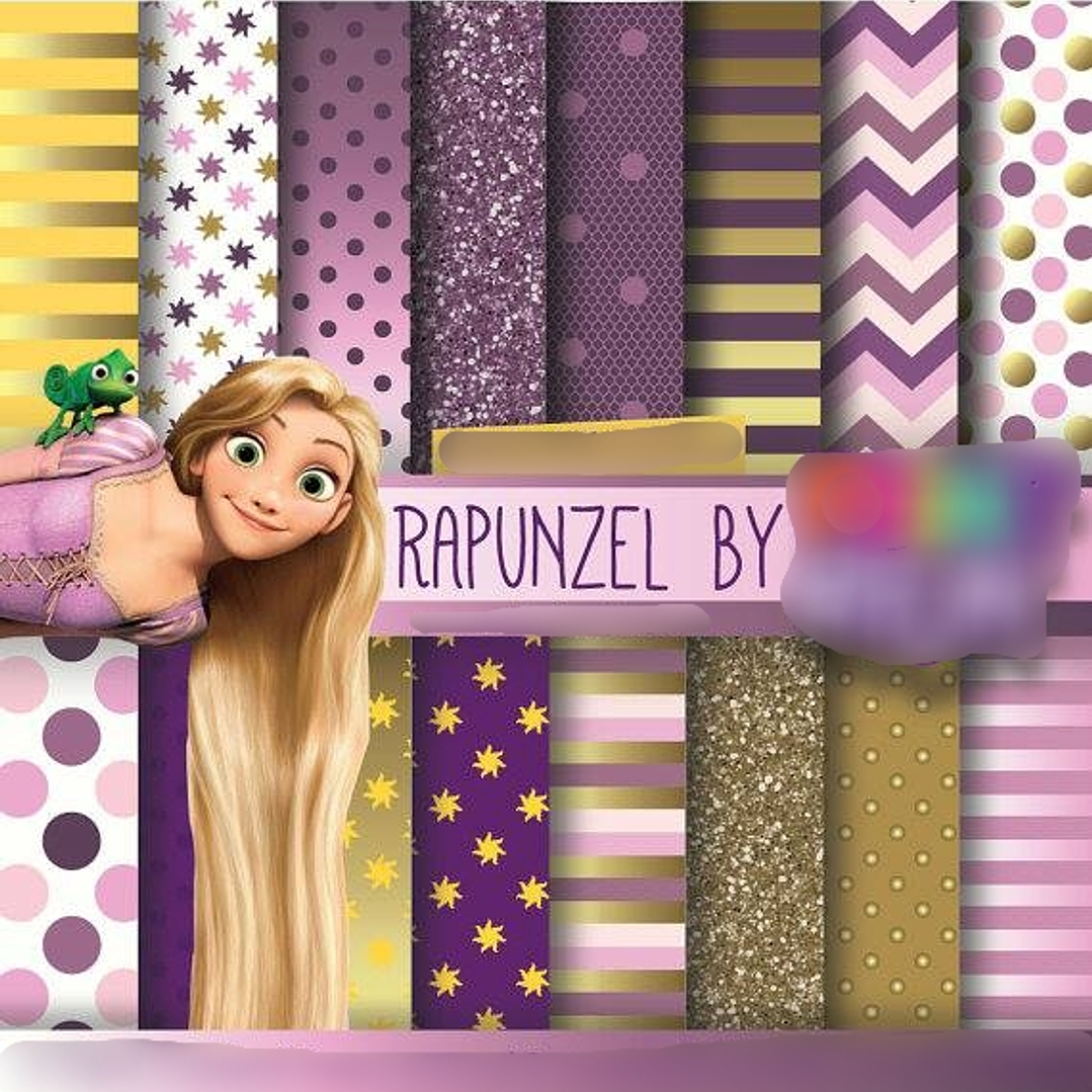 Kit Digital Papeis Rapunzel  1