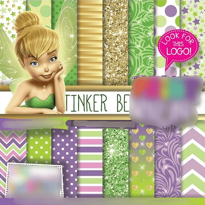 Kit Digital Papeis Tinker Bell  1