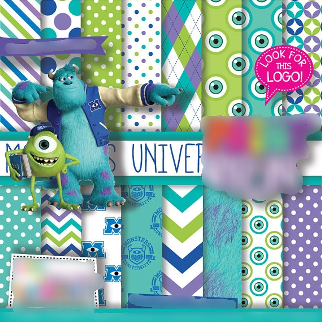 Kit Digital Papeis Monstros S.A 1