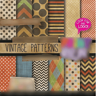 Kit Digital Papeis Vintage Patterns 