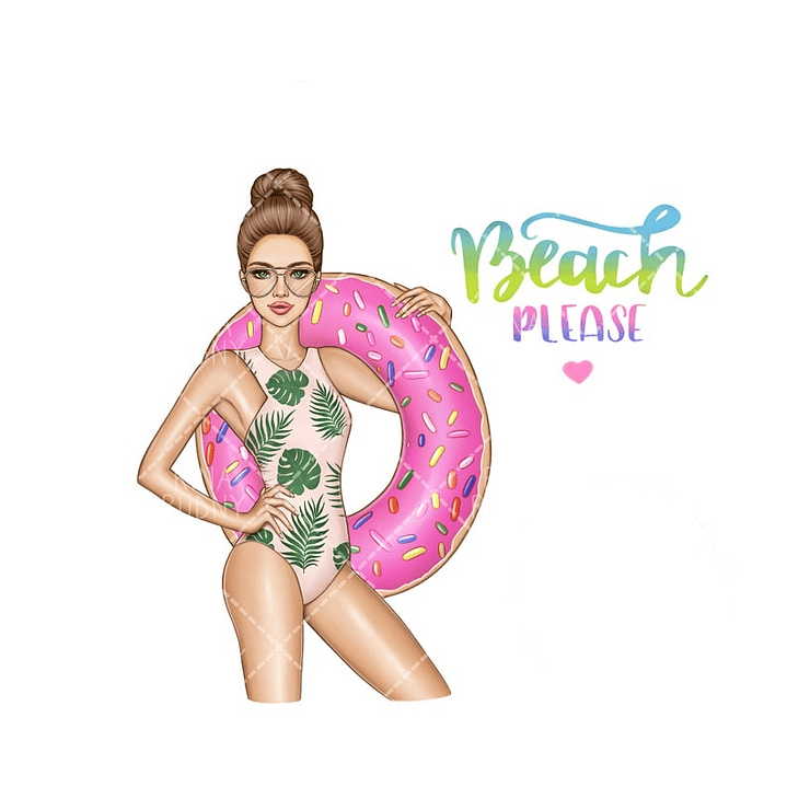 Kit Digital Menina Na Piscina  1