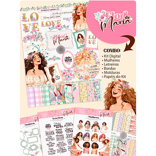 Arquivo Dia da Mulher Flor de Maria - Combo Ilustrações 