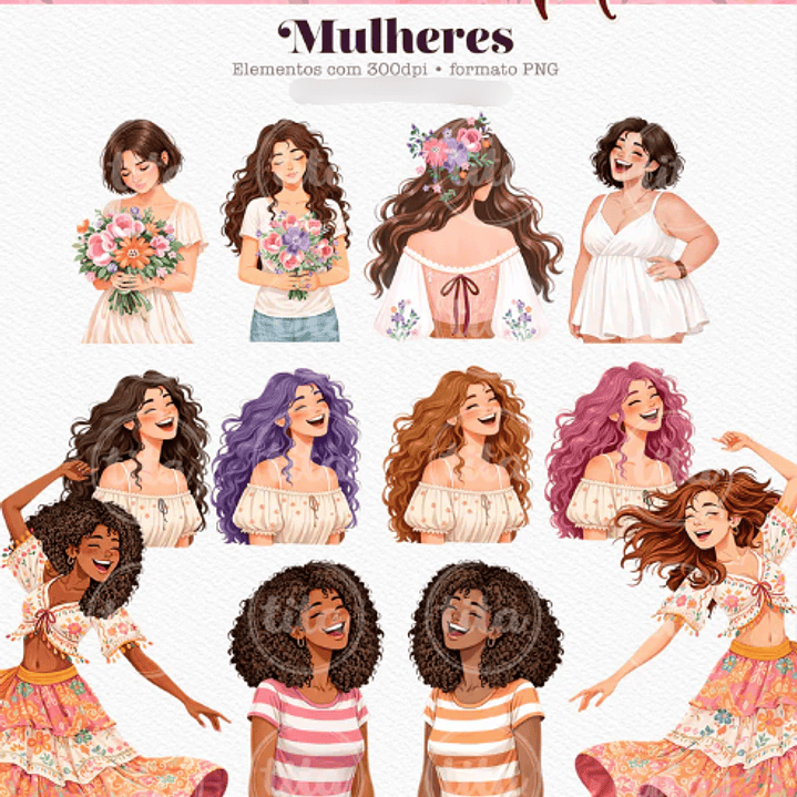 Arquivo Dia da Mulher Flor de Maria - Combo Ilustrações  9