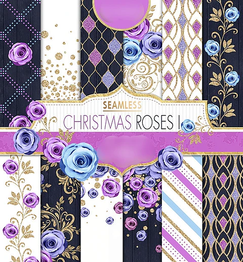 Kit Digital Rosas de Natal 