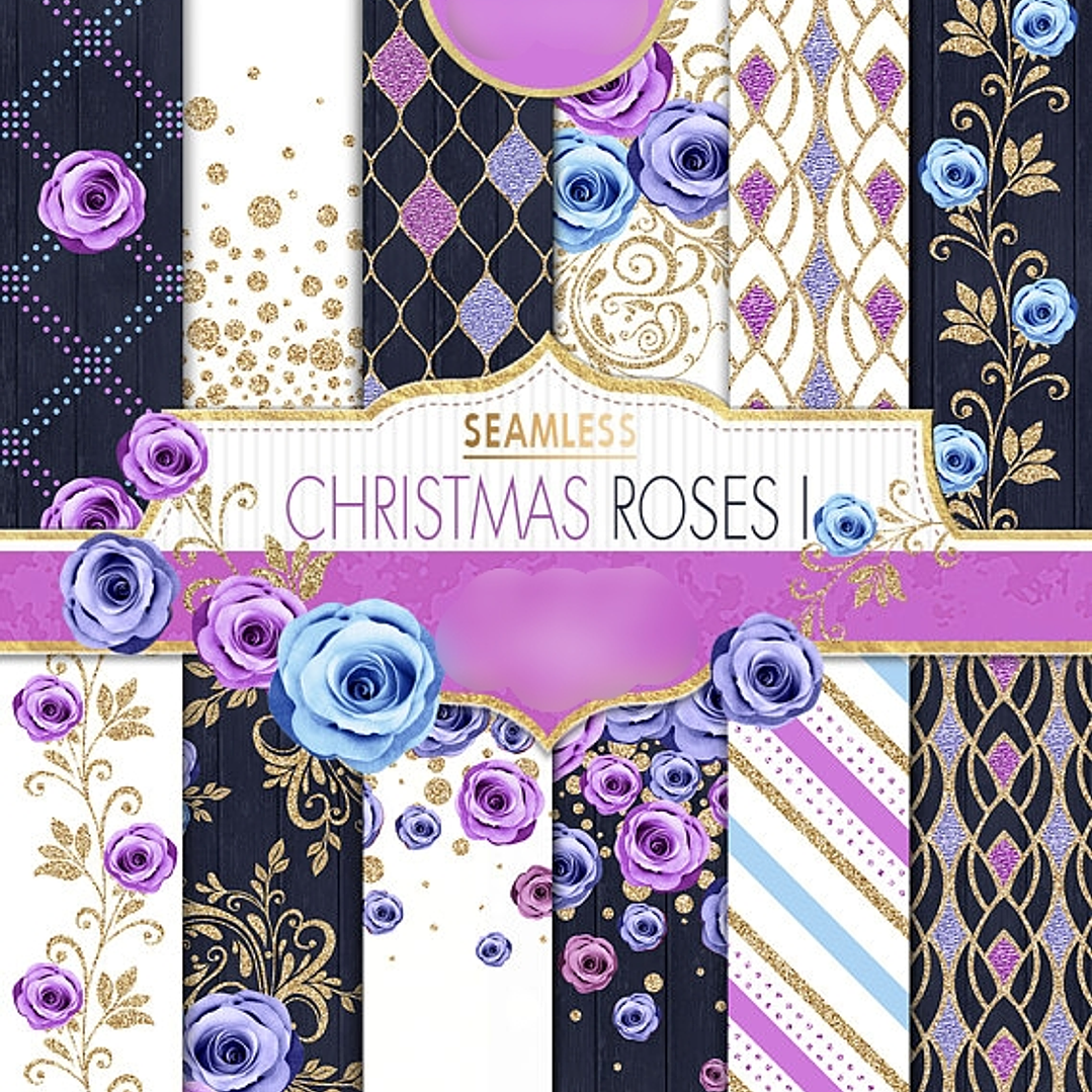 Kit Digital Rosas de Natal  1