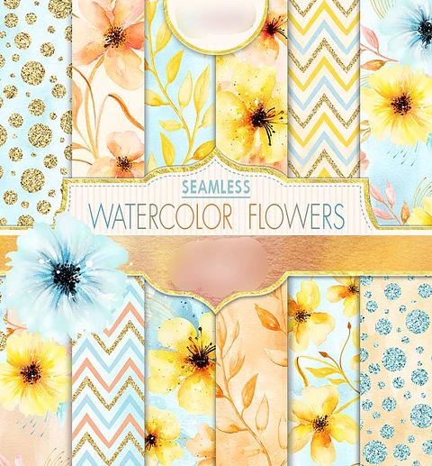 Kit Digital Papeis Flor De Outono 