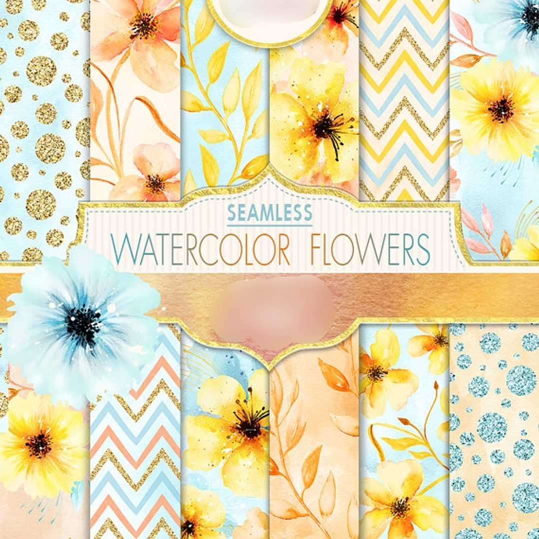 Kit Digital Papeis Flor De Outono  1