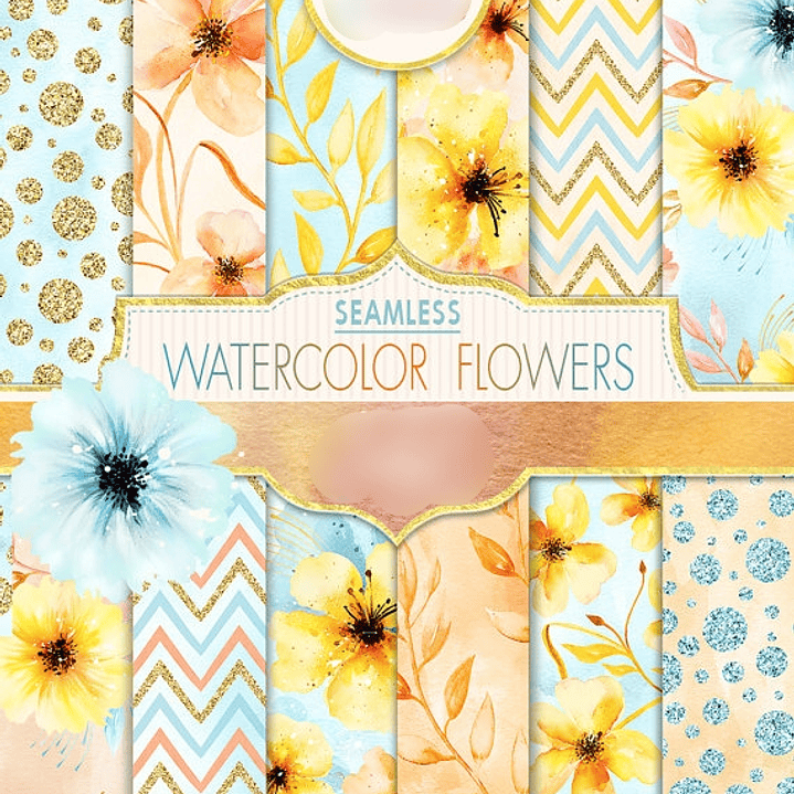 Kit Digital Papeis Flor De Outono  1