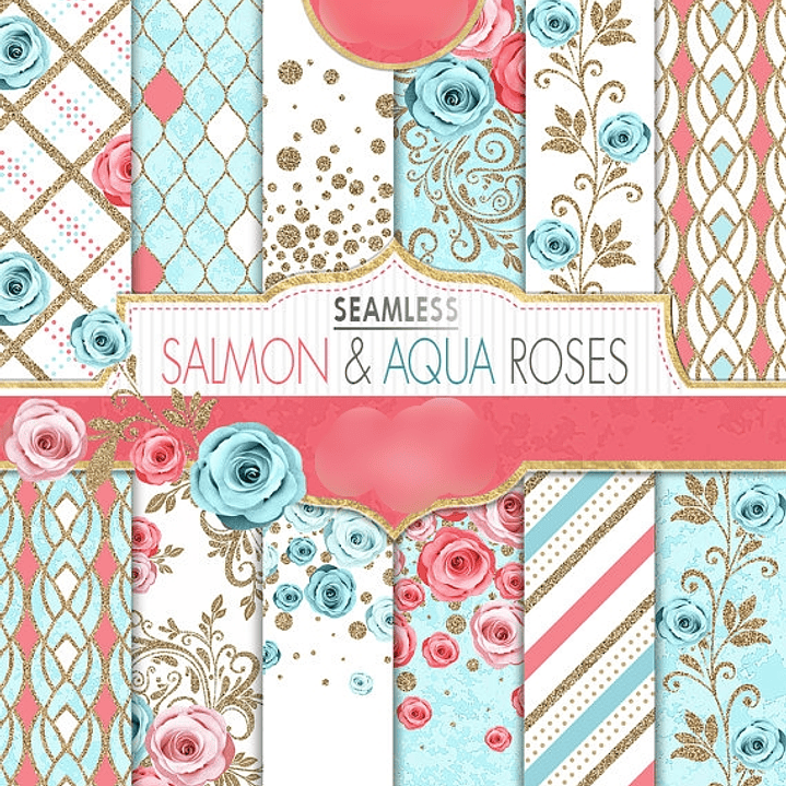 Kit Digital Rosa Salmão  1