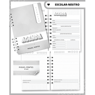 Arquivo Agenda Escolar Neutro Cinza 