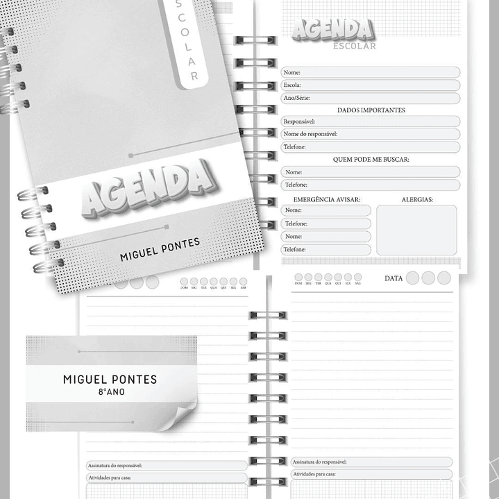 Arquivo Agenda Escolar Neutro Cinza  1