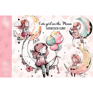 Kit Digital Menina na Lua 