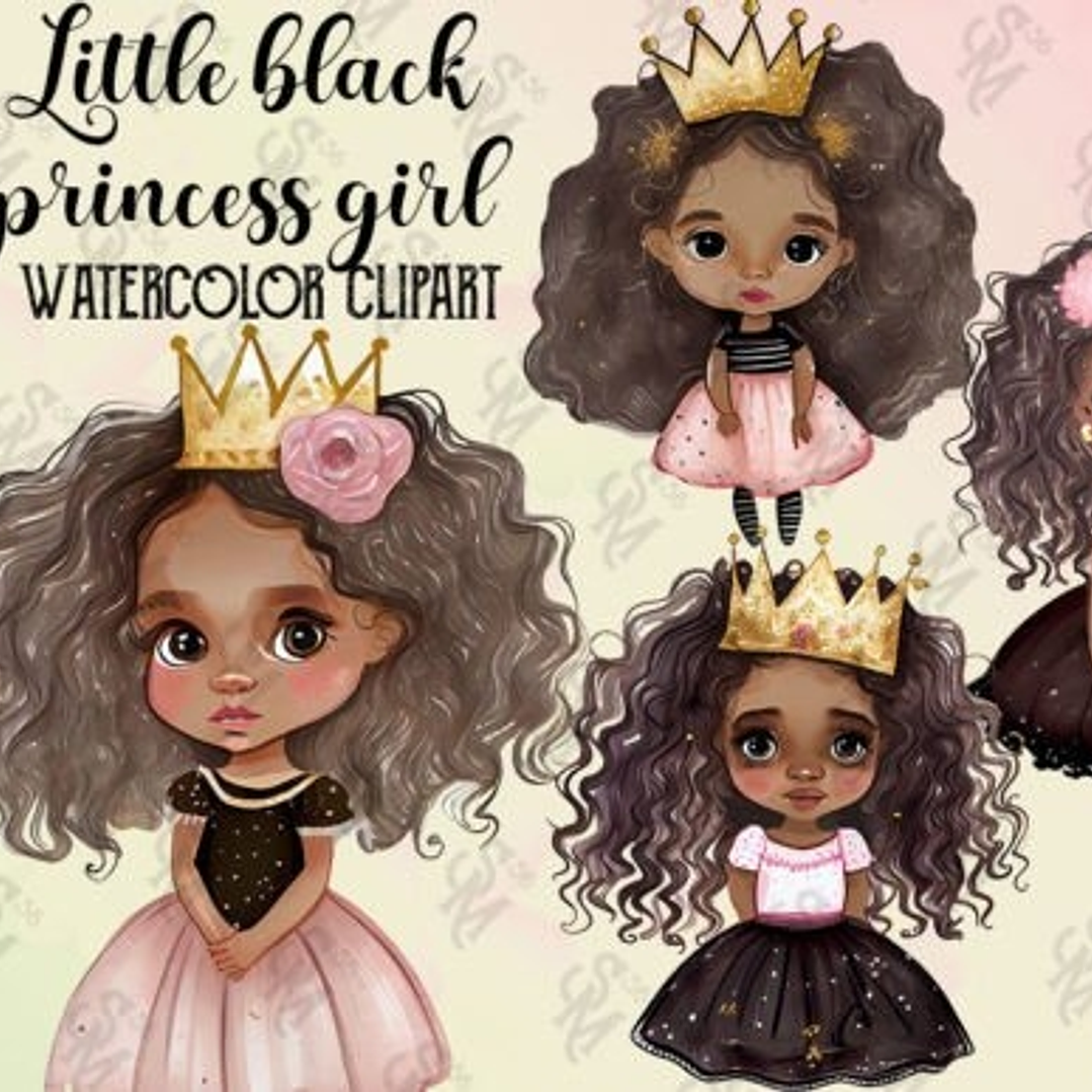 Kit Digital Pequena Princesa Negra  1