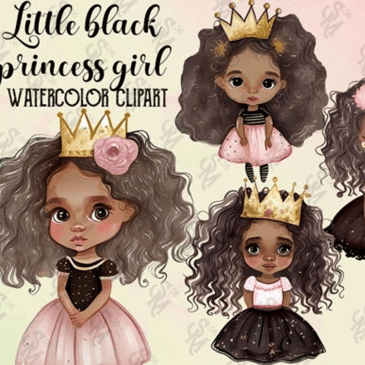 Kit Digital Pequena Princesa Negra  1