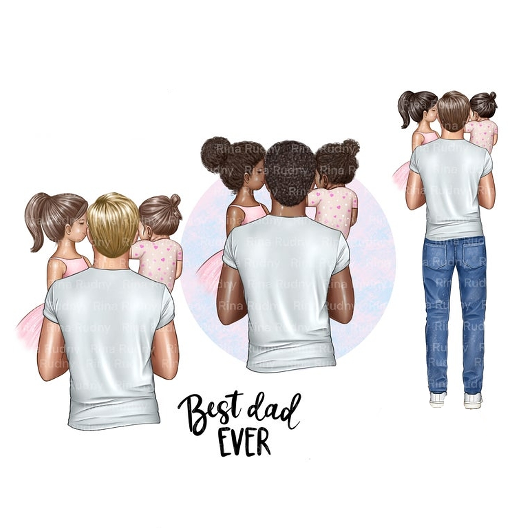 Kit Digital Melhor Pai Meninas  1