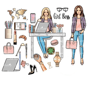 Kit Digital Meninas No Trabalho 