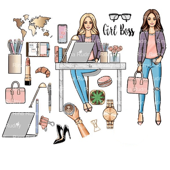 Kit Digital Meninas No Trabalho  1