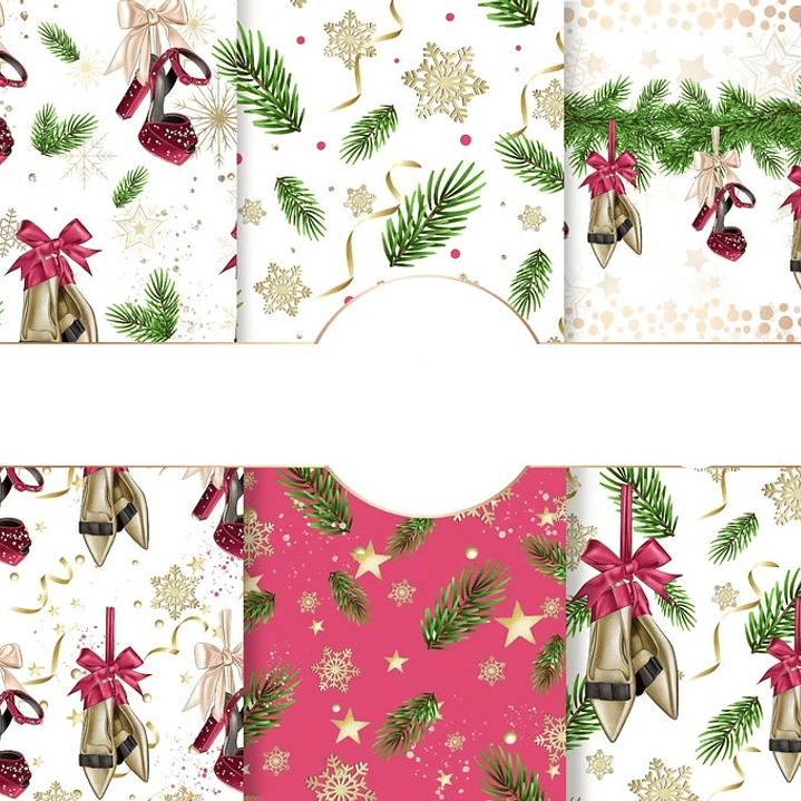 Kit Digital Papeis Natal Fashion 1