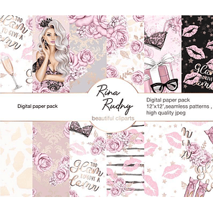 Kit Digital Papeis Glamourosa