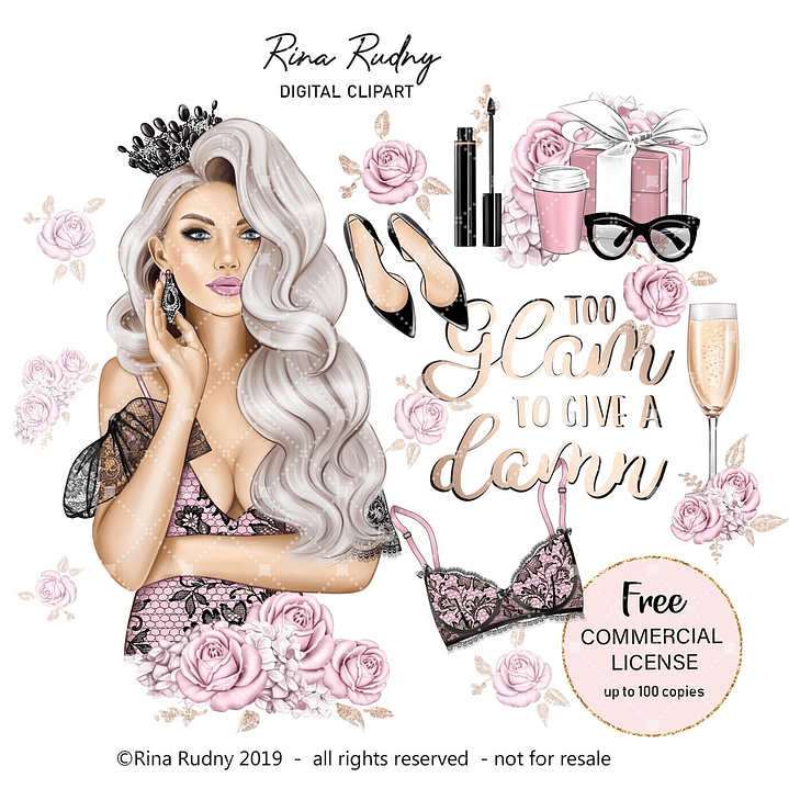 Kit Digital Glamourosa Menina  1