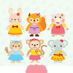 Kit Digital Animais Safari Girl