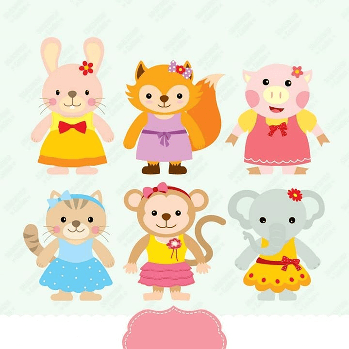 Kit Digital Animais Safari Girl 1