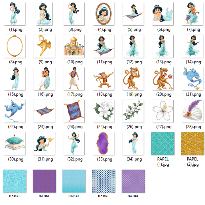 Kit Digital Princesa Jasmine  2