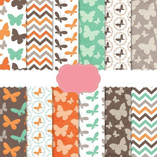 Kit Digital Papeis Borboletas 