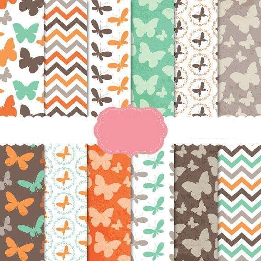 Kit Digital Papeis Borboletas  1
